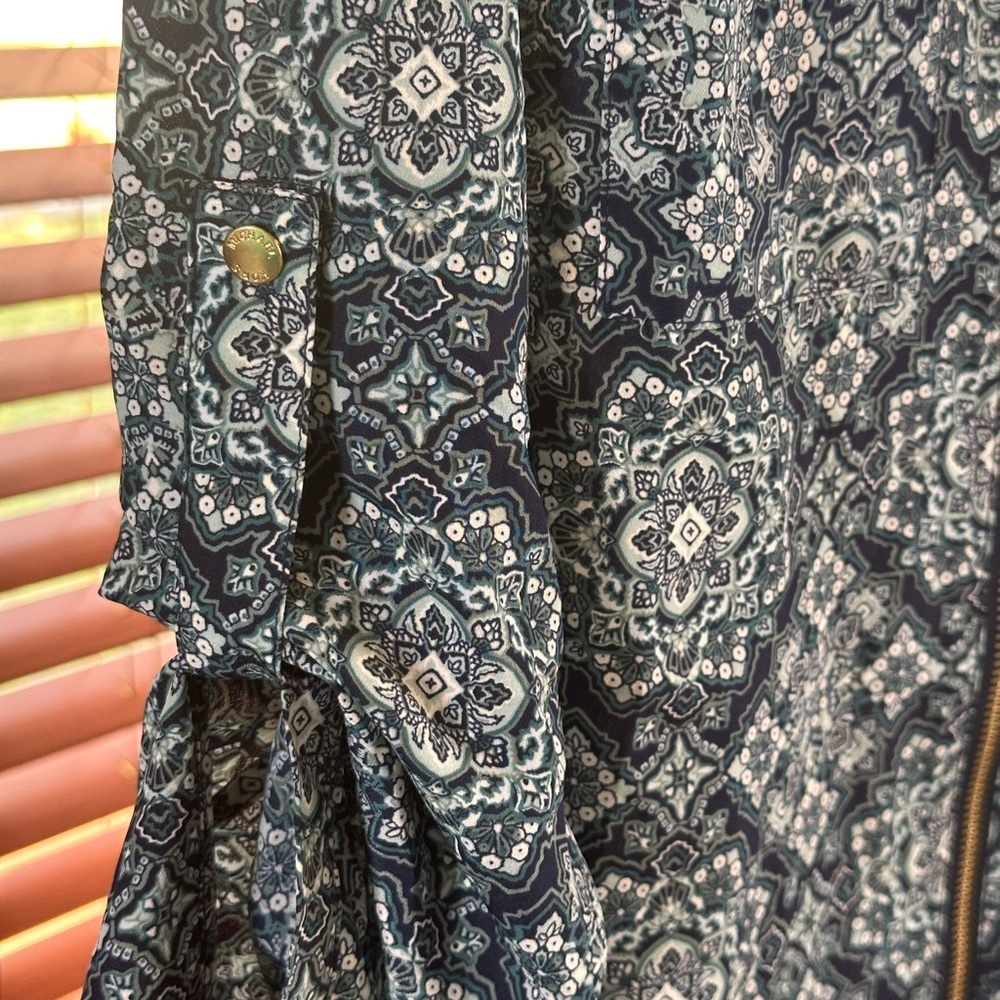 Michael Kors Blue Patterned Blouse - Picture 9 of 12